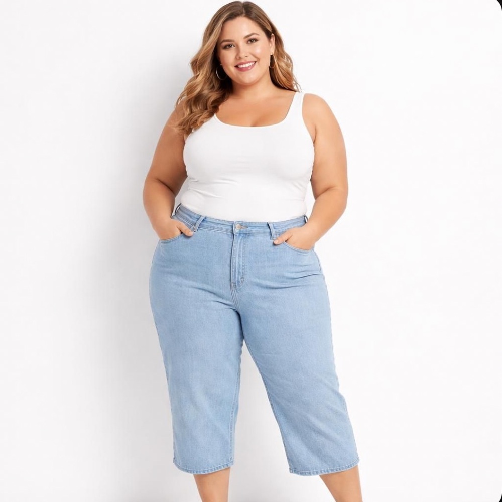 Light Wash Crop Denim Women’s Jeans Size 20W